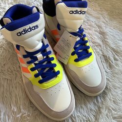Adidas Hoops 3.0 Mid - Men's Size 11 - White/Orange/Yellow/Blue