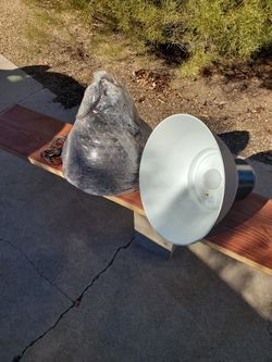 Pair Of Baselite Industrial Style Hanging Lights