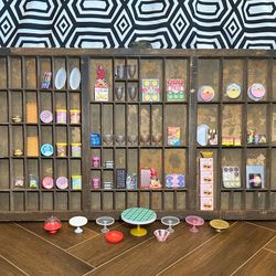 Various miniature food related items for printers tray, trinket shelf, dollhouse, or crafts