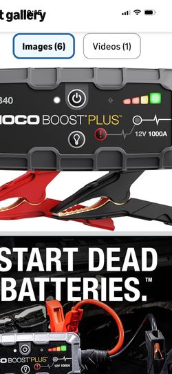 NOCO Boost GB40: 1000A UltraSafe Jump Starter – 12V Lithium Battery Booster Pack, Portable Jump Box, Power Bank & Jumper Cables - for 6.0L Gas and 3.0