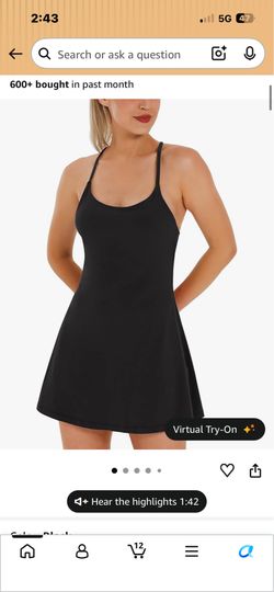 Athletic Tennis Dress with built in shorts and pocket