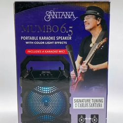 Carlos Santana Mumbo 6.5 Portable Karaoke Machine With Color Light Effects & Microphone 