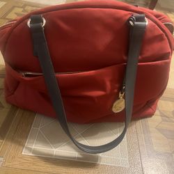 Used Once Lo & Sons Red Travel Bag **Like New**