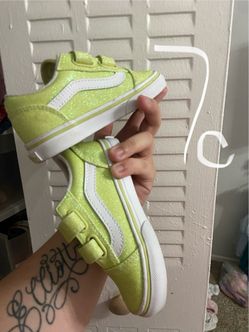7c shoes glitter neon green vans girls shoes NEW