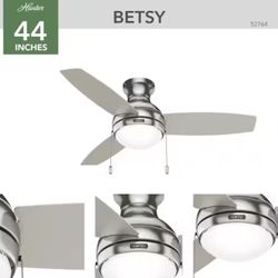 44 in. Indoor Brushed Nickel Ceiling Fan with Light Kit Hardware Included