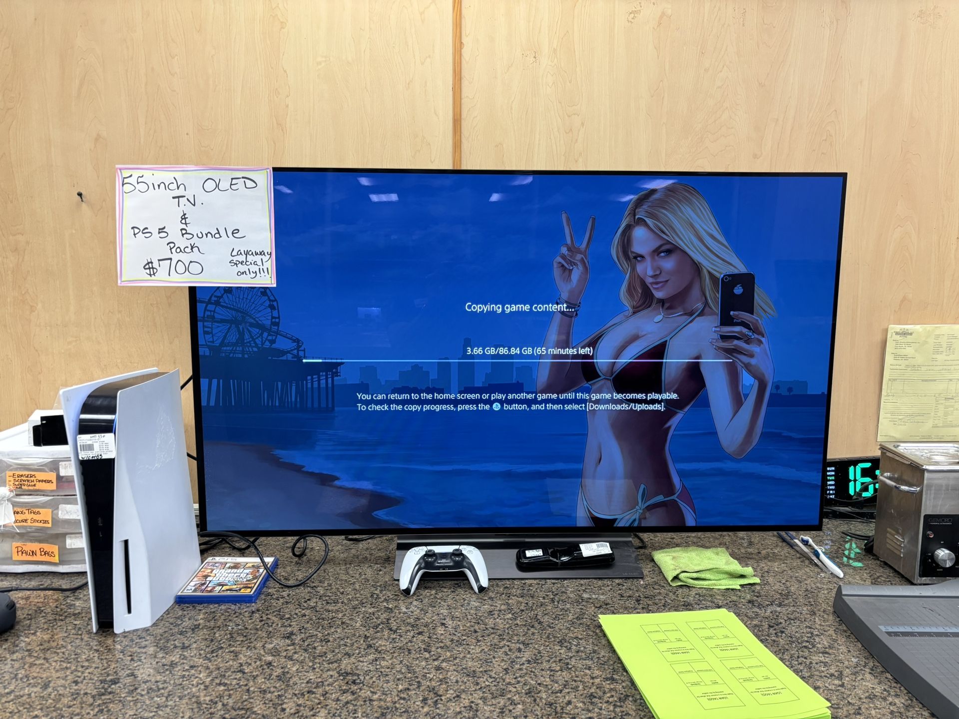 PS5 Bundle Pack With 55” OLED Tv