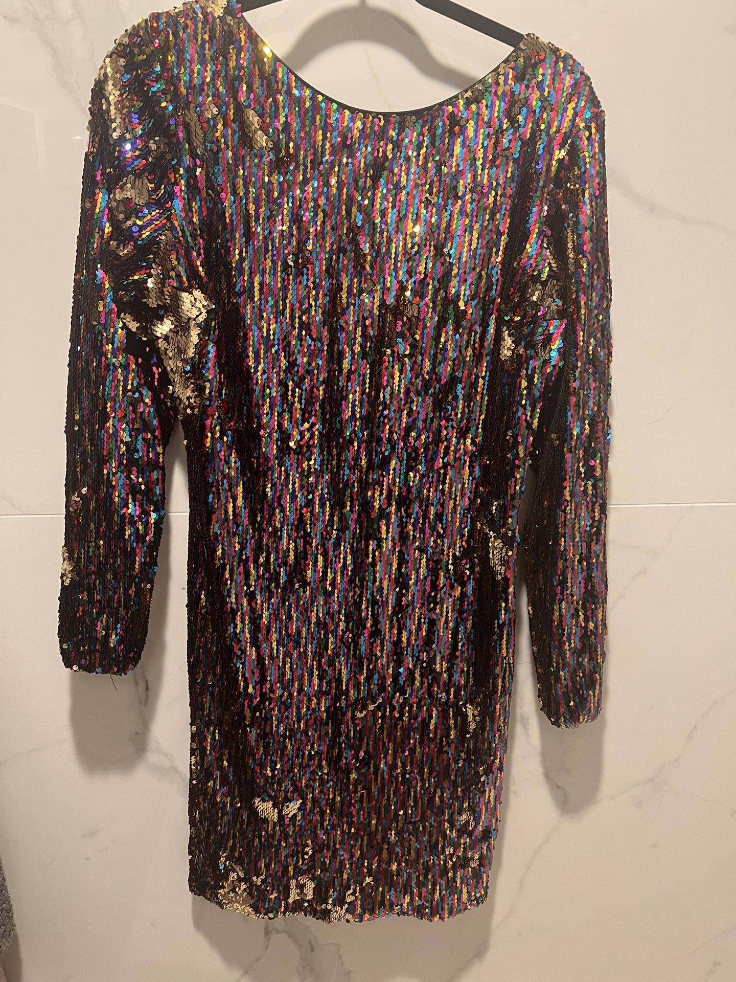 Long Sleeve XL Sequins Midi Dress-2 Colors/1 Dress