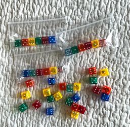 Homeschool, Education, set of six Dice in Dice for learning activities and games
