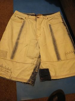 Brooklyn Express Cargo Stone wash paint and Pat denim cargo jeans size 38 excellent condition