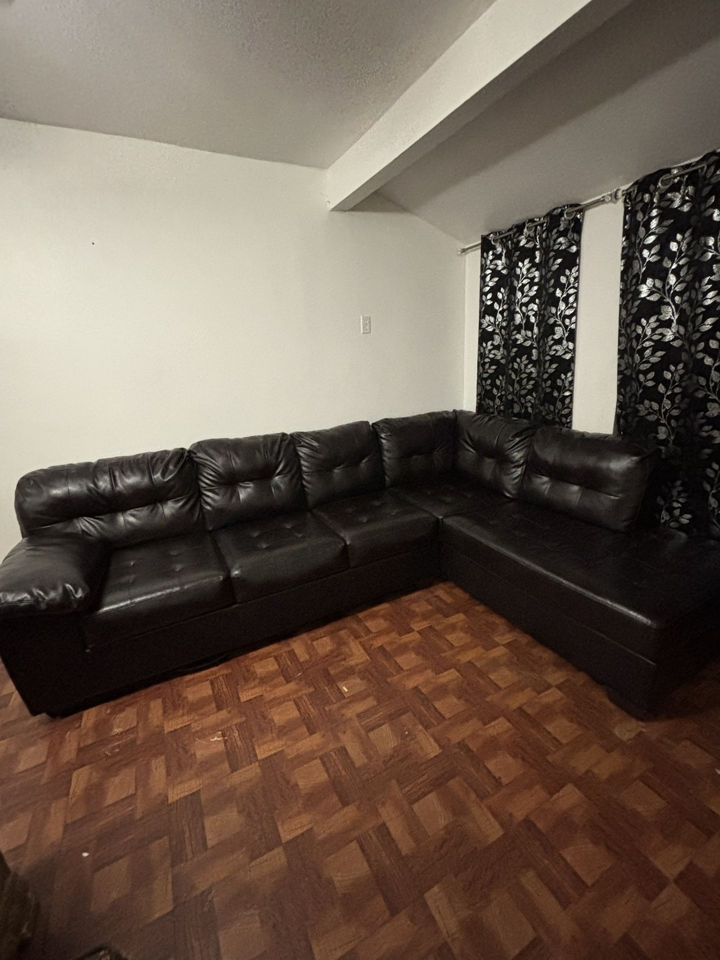 Amazing Black Faux Leather Couch