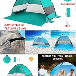 Pop Up Portable Beach Canopy Sun Shade Shelter Outdoor Camping Fishing Tent Mesh Outdoor Shade Tent, Beach Tent