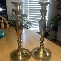 Tall Brass candle Holders