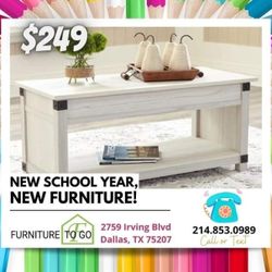 White Coffee Table With Shelf In The Bottom ( Ask For Jose)