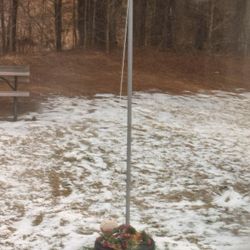 Tether Ball Pole And Ball Concrete Set In A Tire