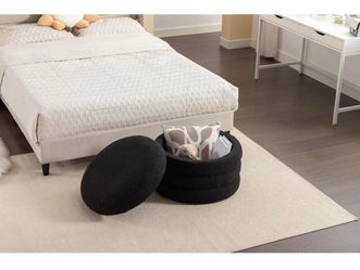 Home Decor,  Storage Ottoman Footstool ,22”X 17” Black E-8