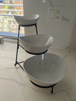 3-Tier Ceramic Bowl Serving Stand $20