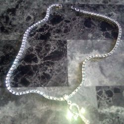 Diamond Necklace With Cross Cubic Zirconia Absolutely Beautiful 20 In