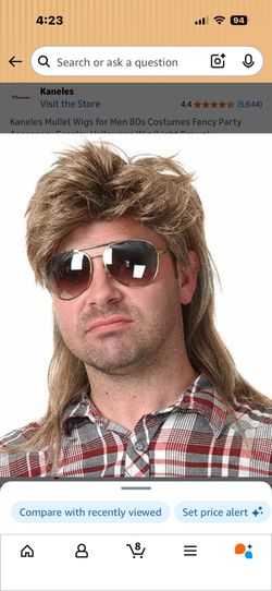 Kaneles Mullet Wigs for Men 80s Costumes Fancy Party Accessory Cosplay Halloween Wig (Light Brown)