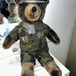 Vintage 1987 Armed Forces Teddy Bear Soldier 