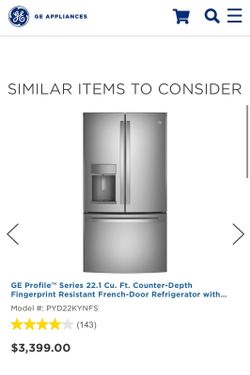 GE profile Series 22.1 Ft. Counter-Depth refrigerator