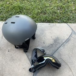 Snowboarding helmet And eyewear 