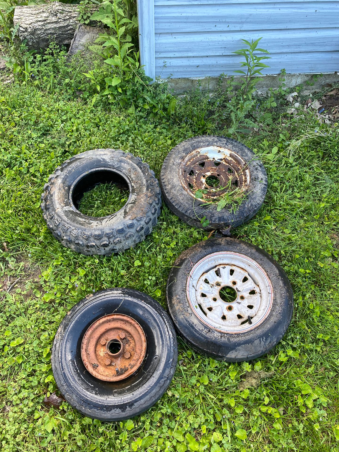 4 random little trailer tires