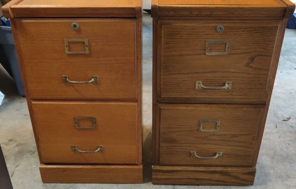 File cabinet(s), 2 wood file cabinets, Locking with keys. $20 each, 2 for $30