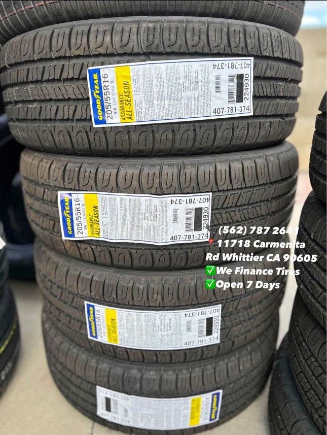 205/55/16 Goodyear Ass All Season New Set of Tires Installed and Balanced Set de Llantas Nuevas Instaladas y Balanceadas