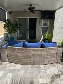 3 PC Patio Furniture W/ Fire Pit (No Propane Tank)