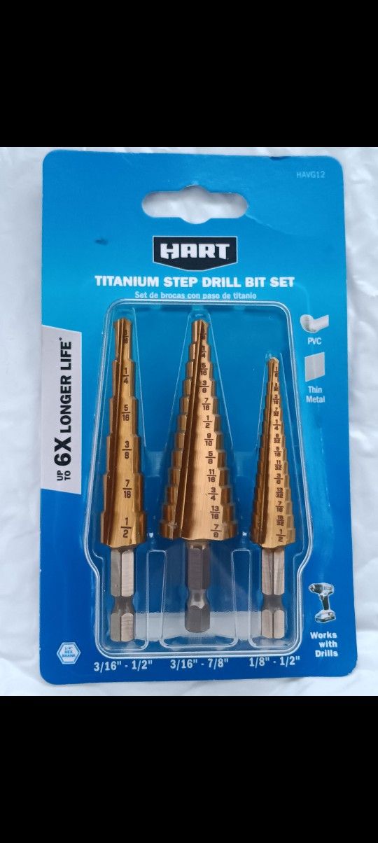 Hart Titanium Step Drill Bit Set