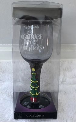 Tim Burton's Nightmare Before Christmas Glass Goblet, Brand NEW! Porch Pickup or Can Ship!