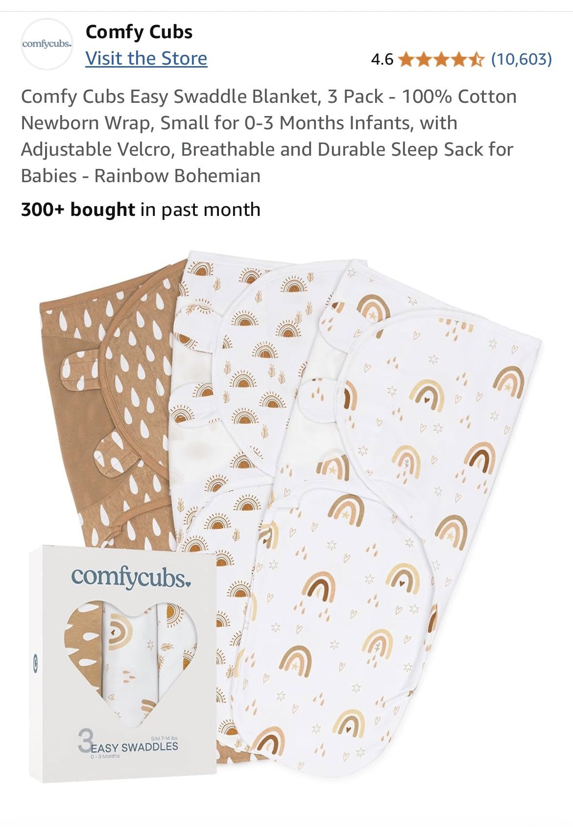 Velcro Swaddle for Baby 0-3 Month