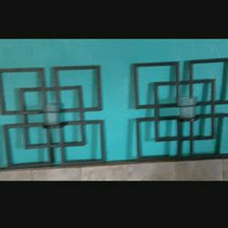 2pc Metal Candle Holders W/2 Glass Holders