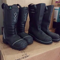 NEW leather FIREFIGHTER boots