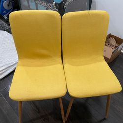 2 Yellow Fluorescent Decor Chairs For $44.99 Or Set Of 4 Chairs for $79.99