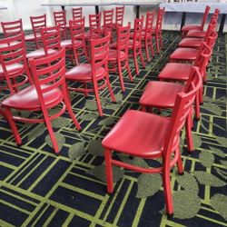 Red Metal Ladder Back Banquet Chairs - Qty 65