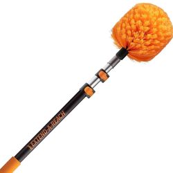 5-13 ft Cobweb Duster with Extension Pole Foot High Reach Spider Web Cleaner Cobweb Brush for Outdoor & Indoor Web Cleaning // Lightweight & Stu