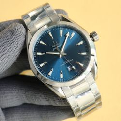 Omega Blue Watch With Box New 