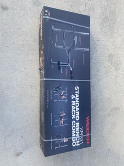 Adjustable Workout Bench with lower body workout attachment and weight rack