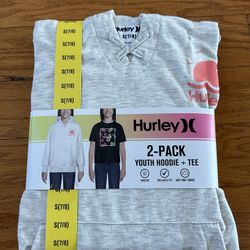 NWT Hurley girl’s hoodie & Tee 2pcs set Size S 7/8