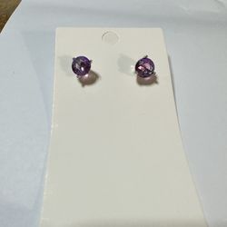 Amethyst Post Earrings 