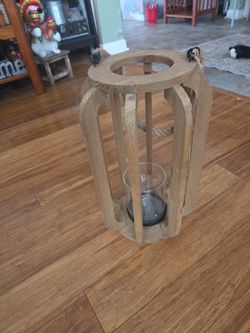 Wooden Open Candle Lantern