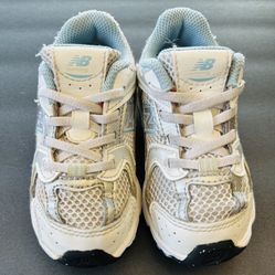 New Balance 530 Bungee Toddler Sneakers White/ Chrome Blue Size 8