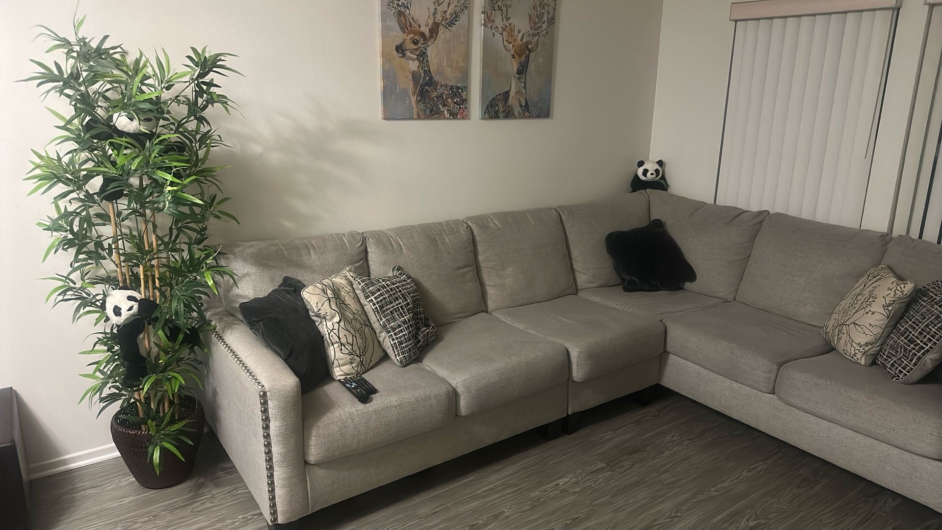 L Shape Sofa Light Gray