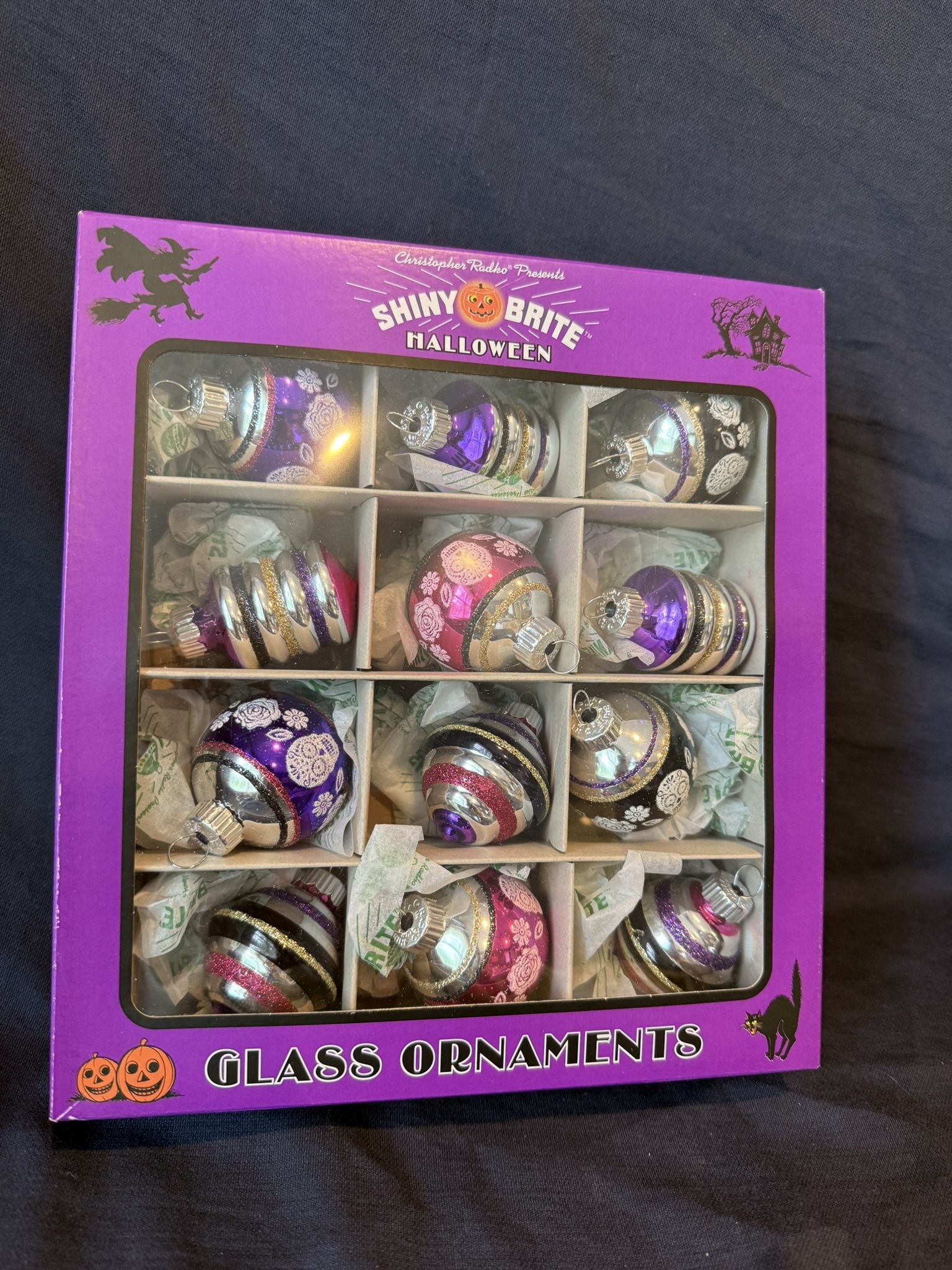 Christopher Radko Shiny Brite Halloween Glass Ornaments NEW