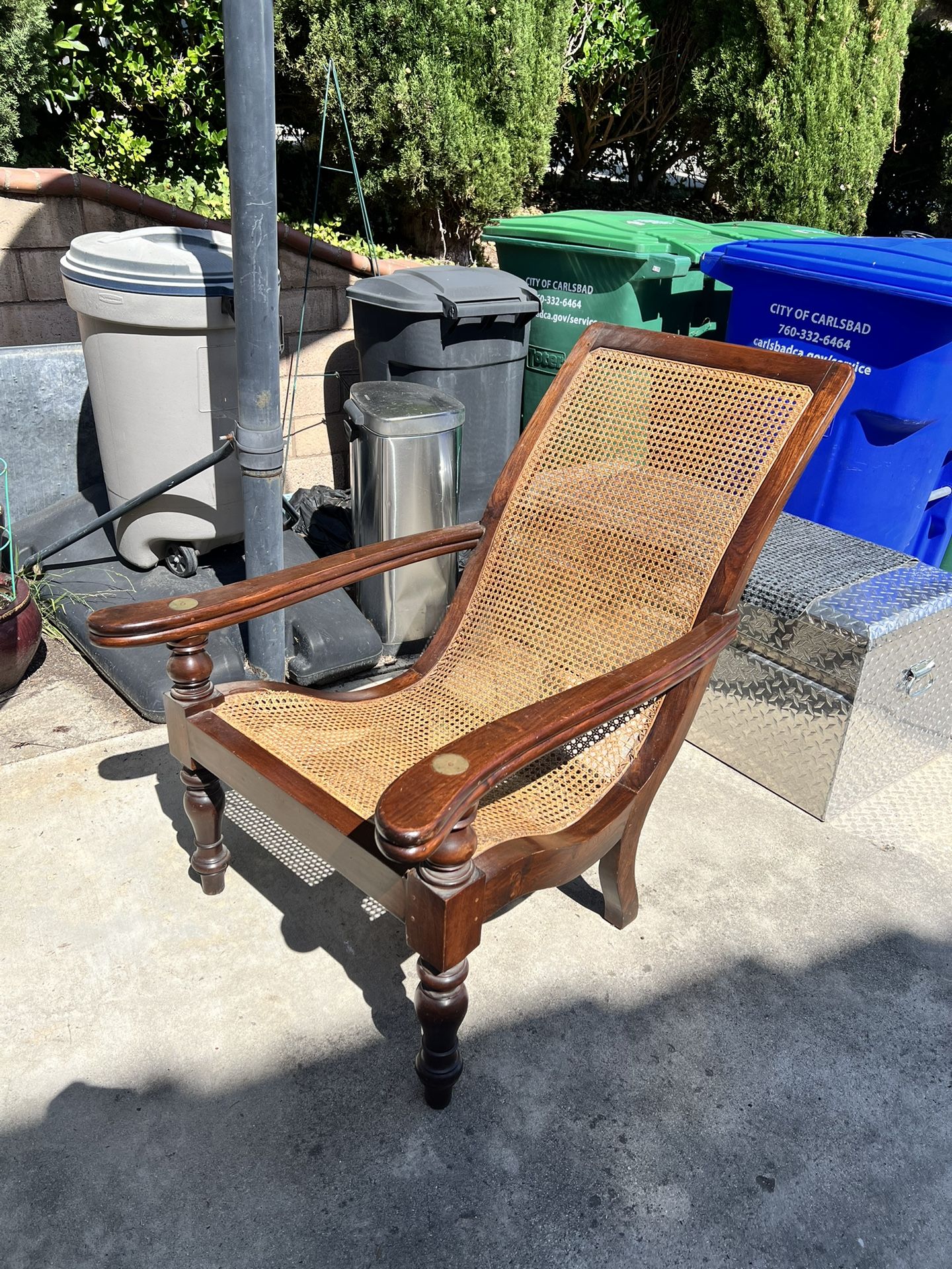 Antique Boot Chair – Solid Wood with Rattan 