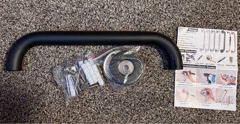 Matte black grab bar