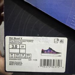 Vans Kpop Demon hunters “black Purple” Size 3y
