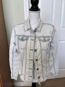 Baccini White Wash Stretch Denim Jacket