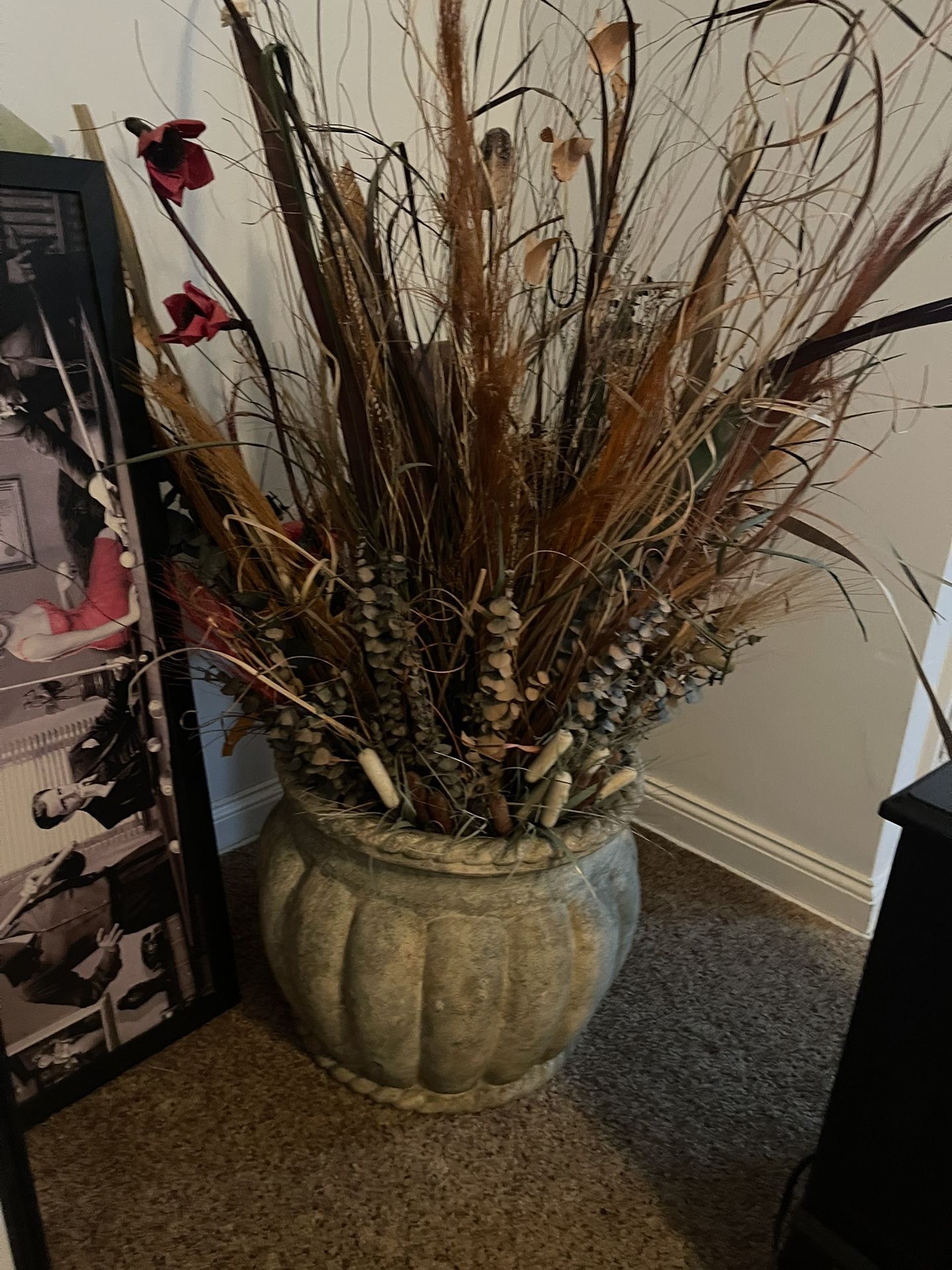 Decorative Pot With Floral Arrangement